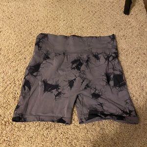 Grey scrunch workout shorts